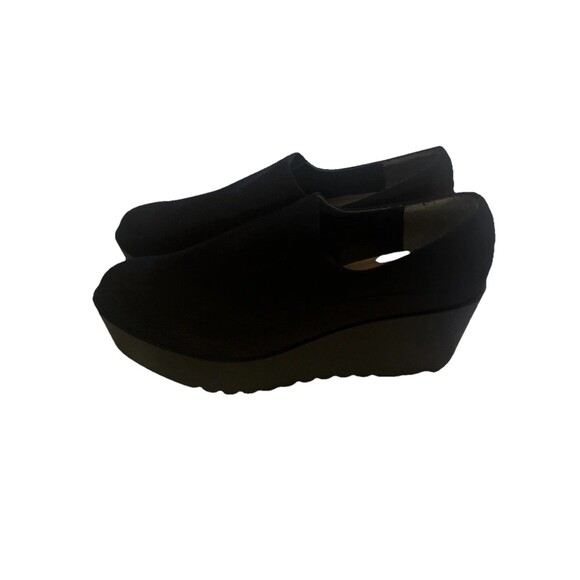 Donald Pliner Black Stretch Wedge Platform Shoes 9 - Picture 1 of 6